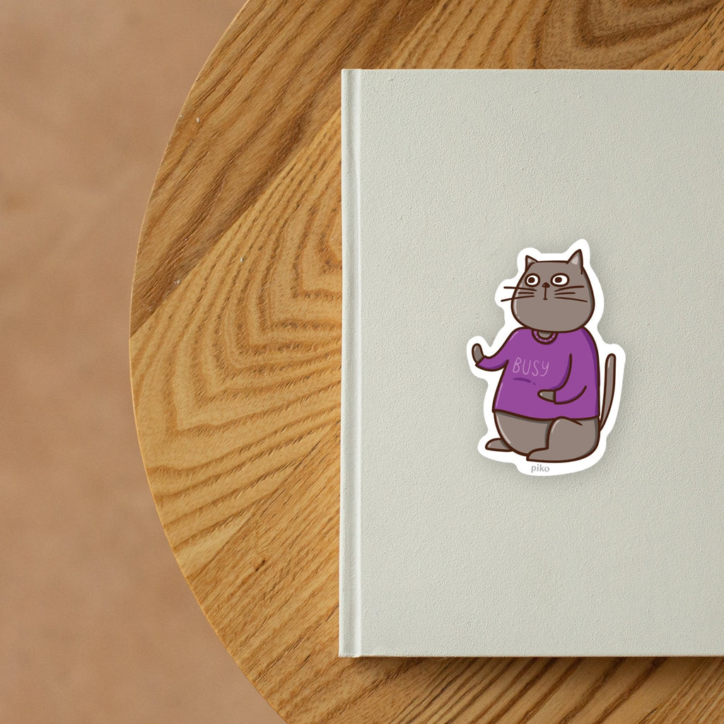 Decal Sticker / Busy Bum Cat - The Piko Shop
