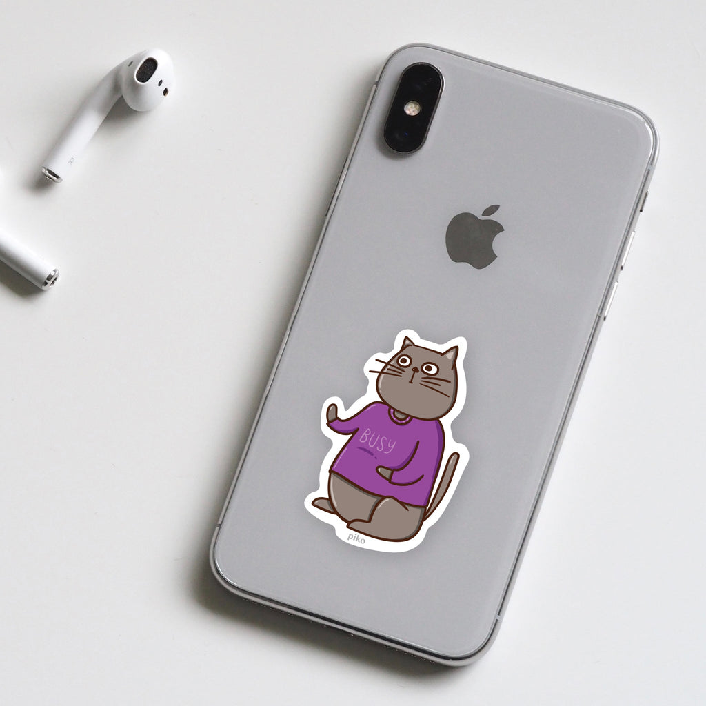 Decal Sticker / Busy Bum Cat - The Piko Shop