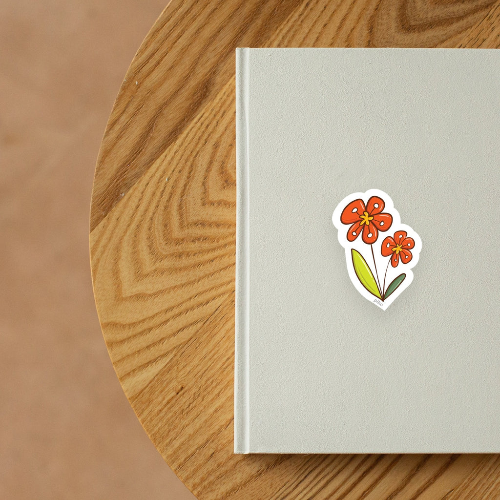 Decal Sticker / Orange flower - The Piko Shop