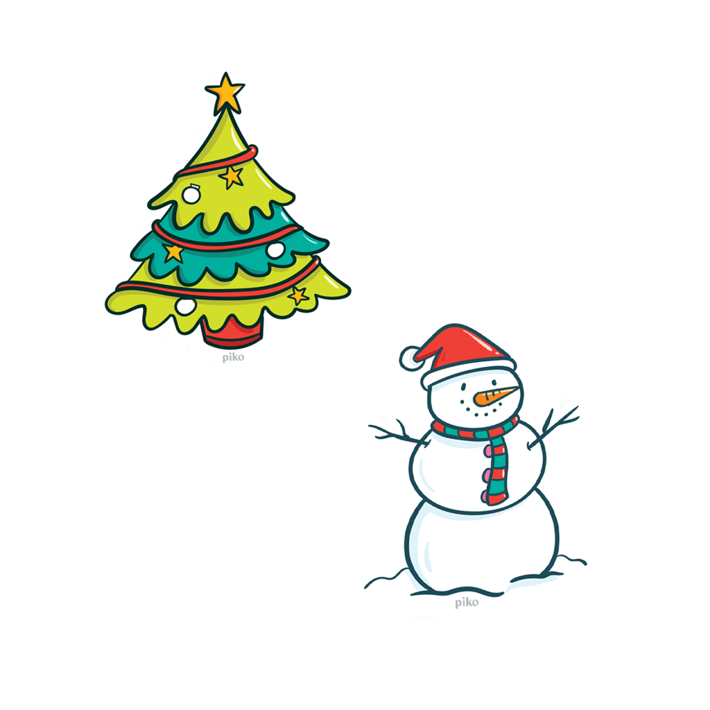 Decal Stickers / Christmas - Set of 2 - The Piko Shop