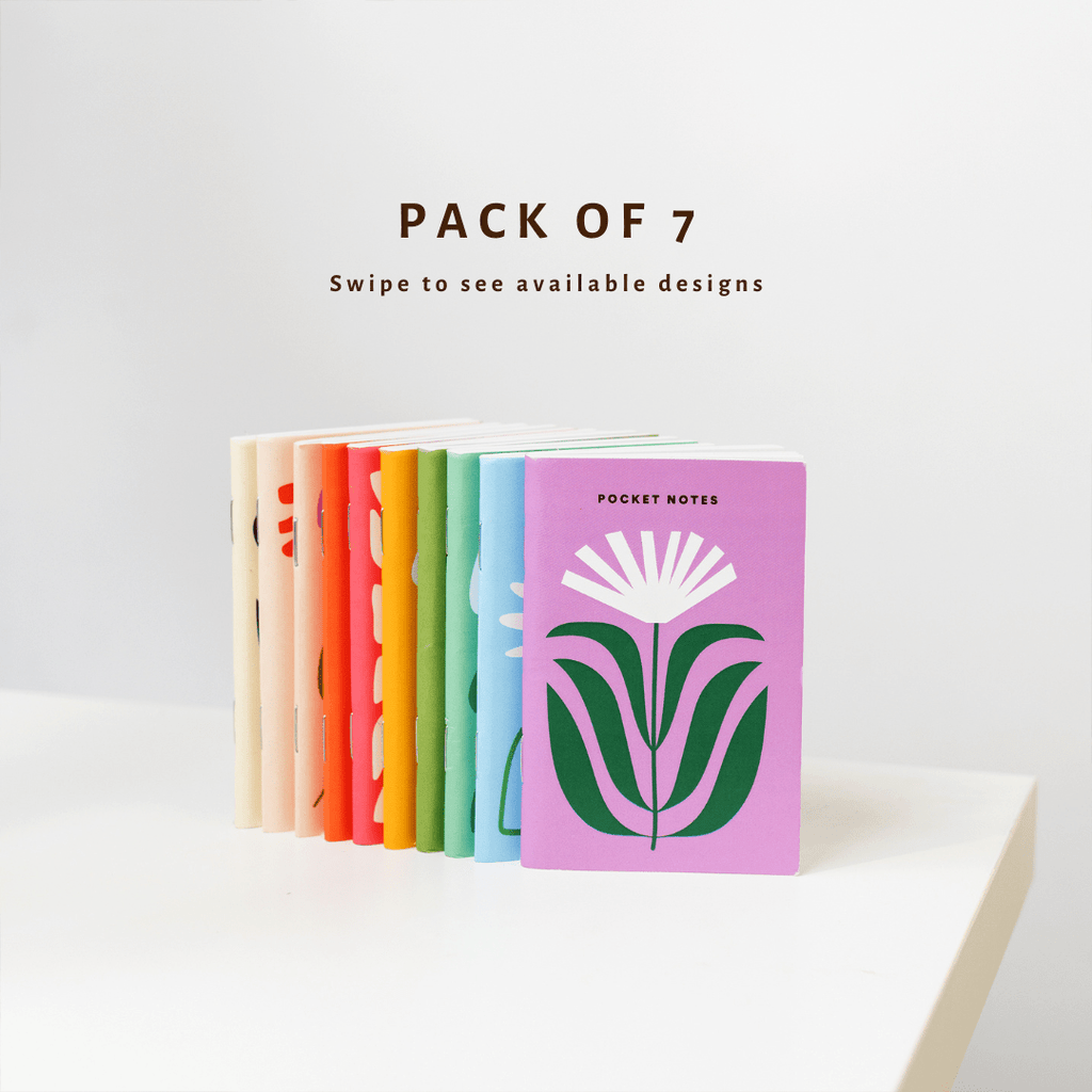 Floral Pocket Notebooks / Pack of 7 for CRED Friday - The Piko Shop