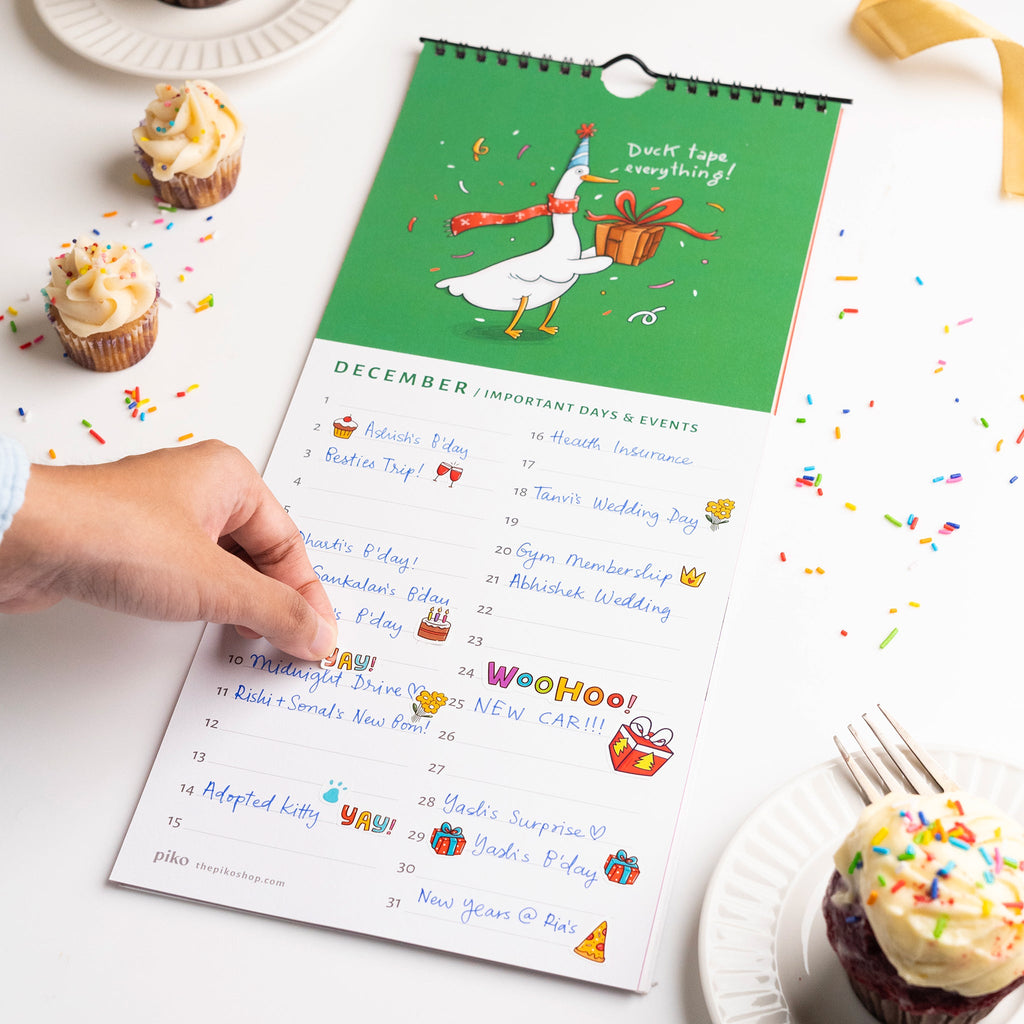 Perpetual Wall Calendar / Always On Time for CRED Friday - The Piko Shop