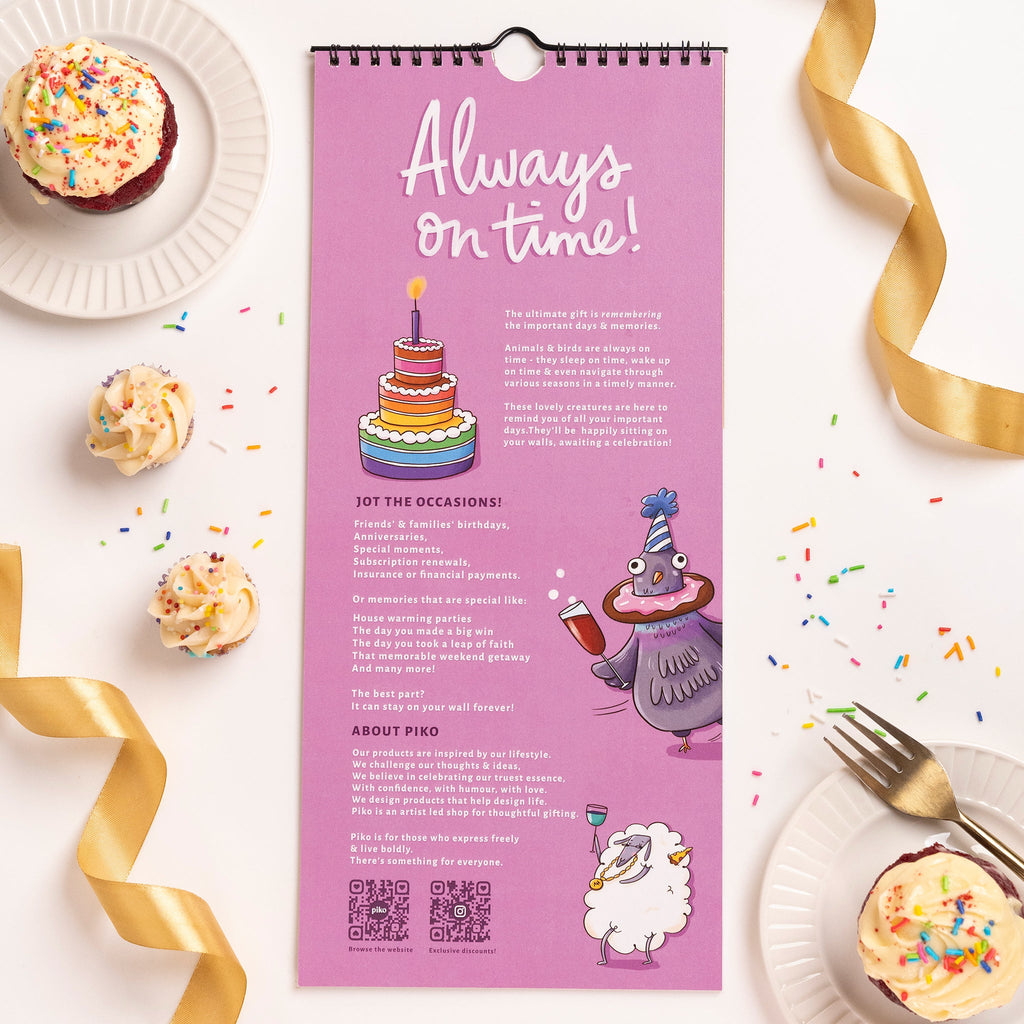 Perpetual Wall Calendar / Always On Time for CRED Friday - The Piko Shop