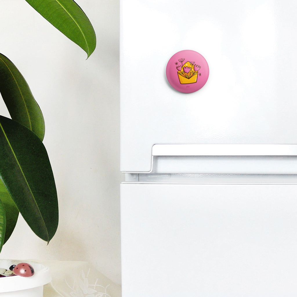 Badge + Fridge Magnet / Floral Envelope - The Piko Shop