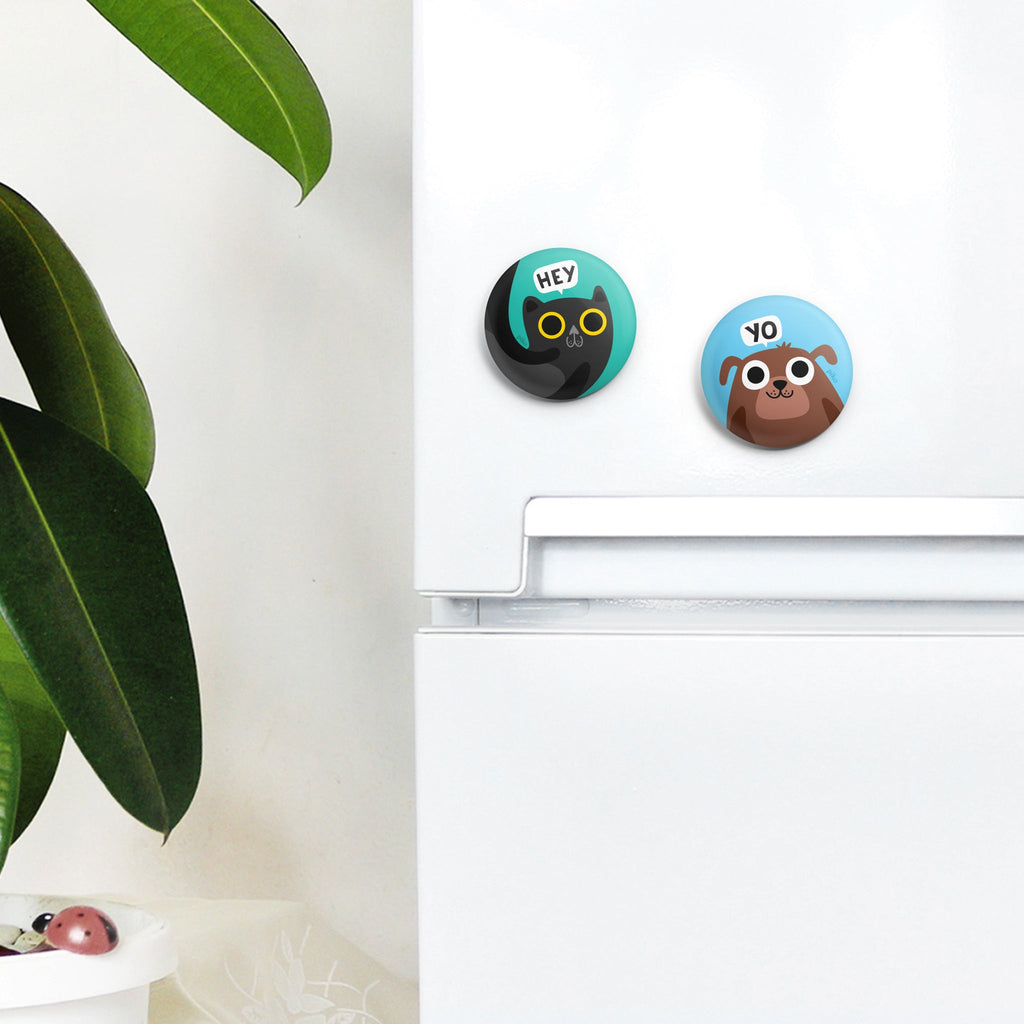 Badge + Fridge Magnet / Pet Lovers - Set of 2 - The Piko Shop