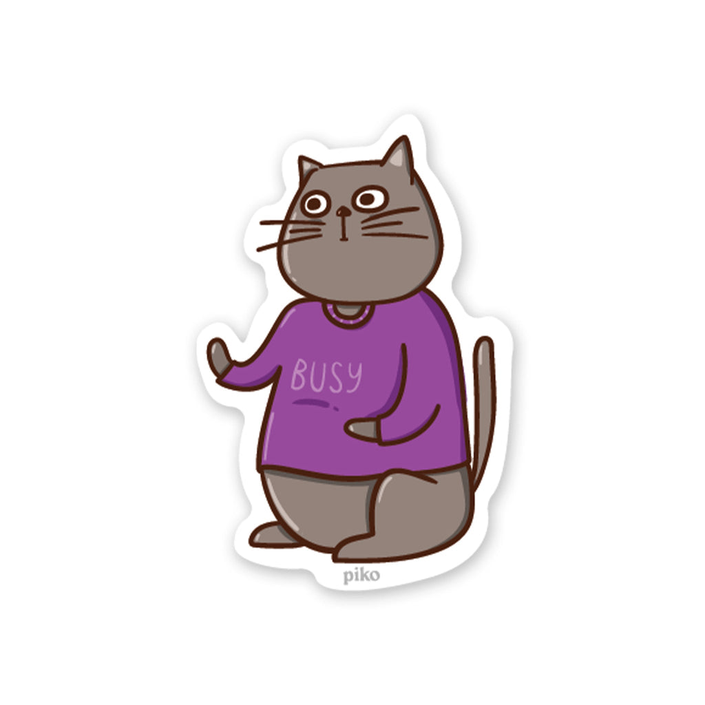 Decal Sticker / Busy Bum Cat - The Piko Shop