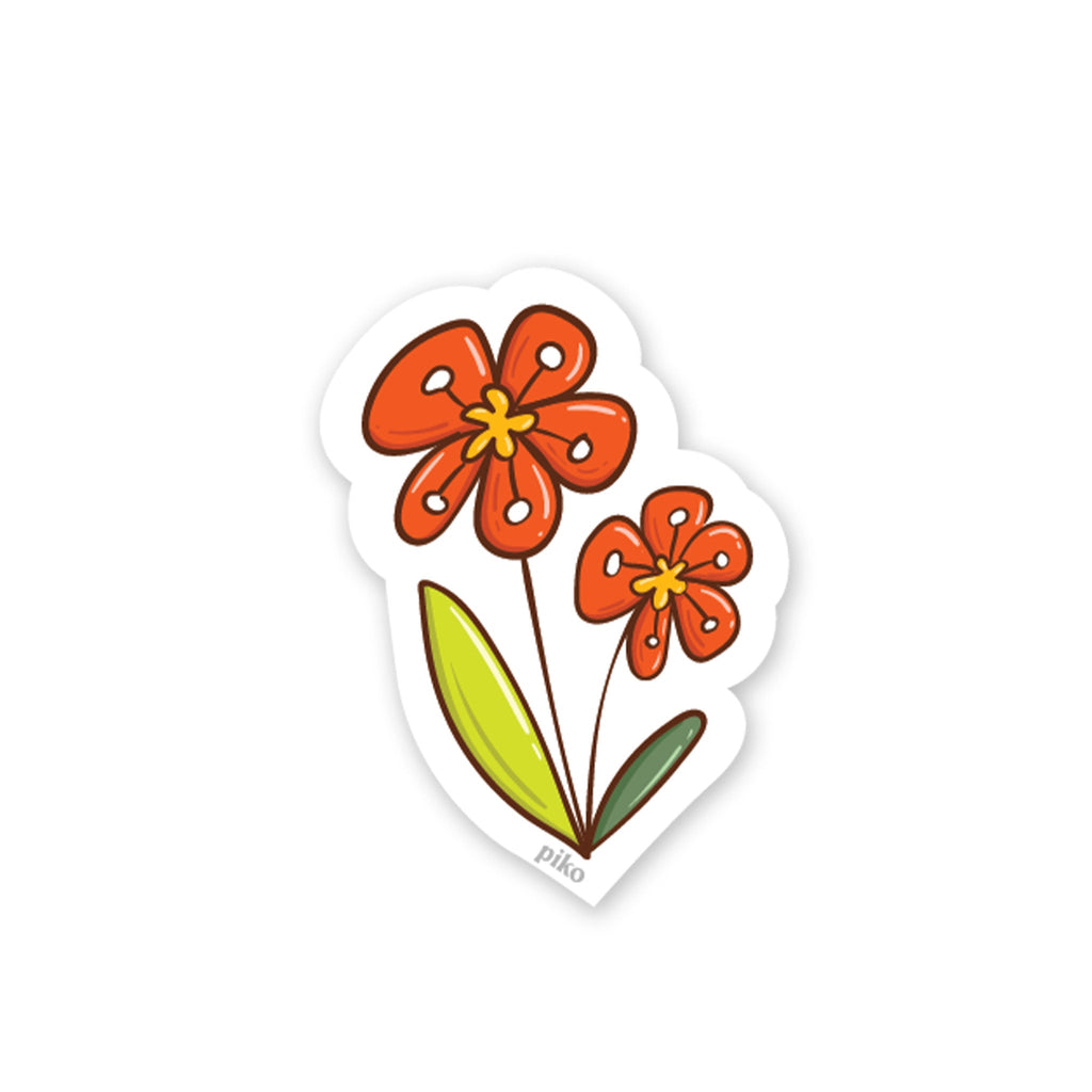 Decal Sticker / Orange flower - The Piko Shop