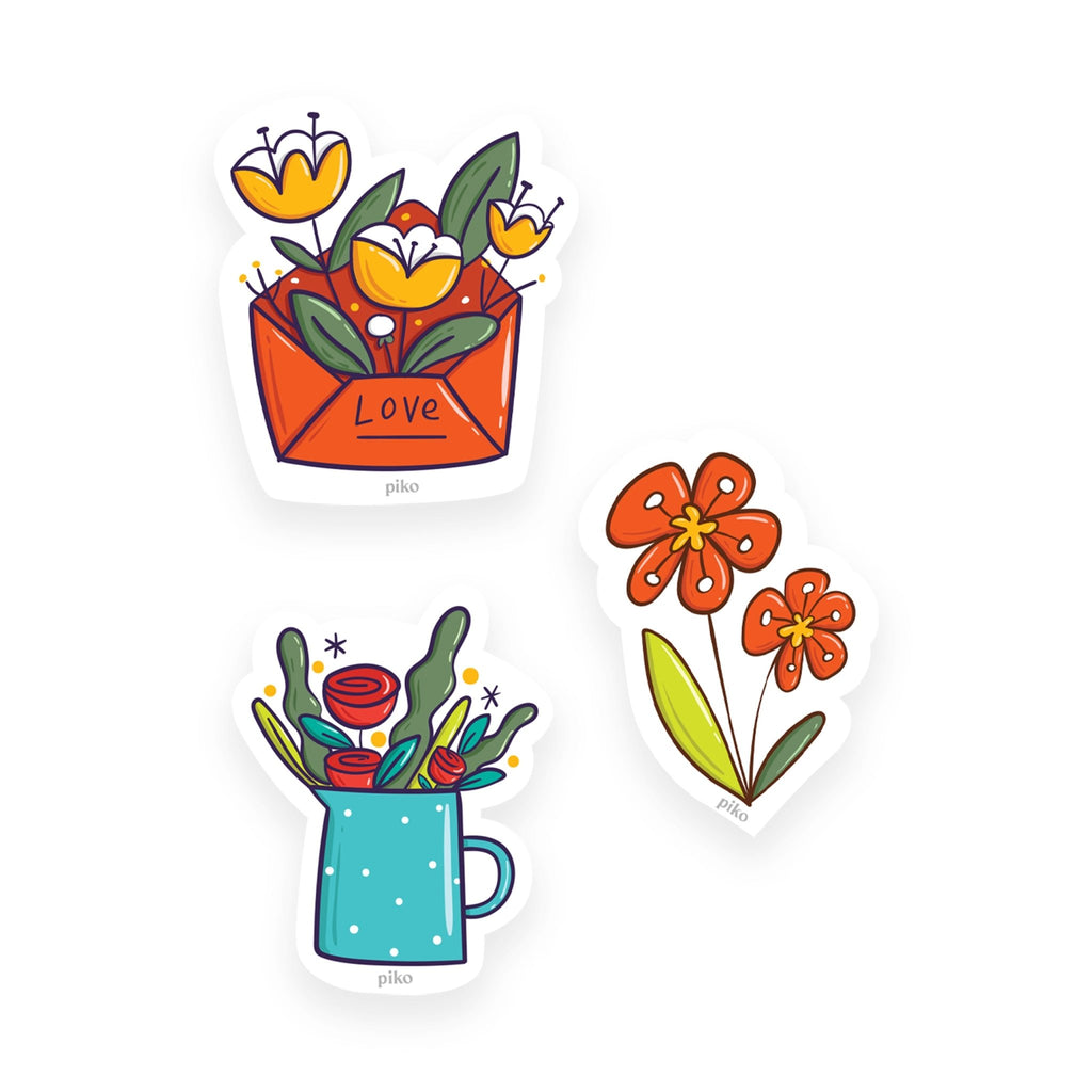 Decal Stickers / Floral - Set of 3 - The Piko Shop