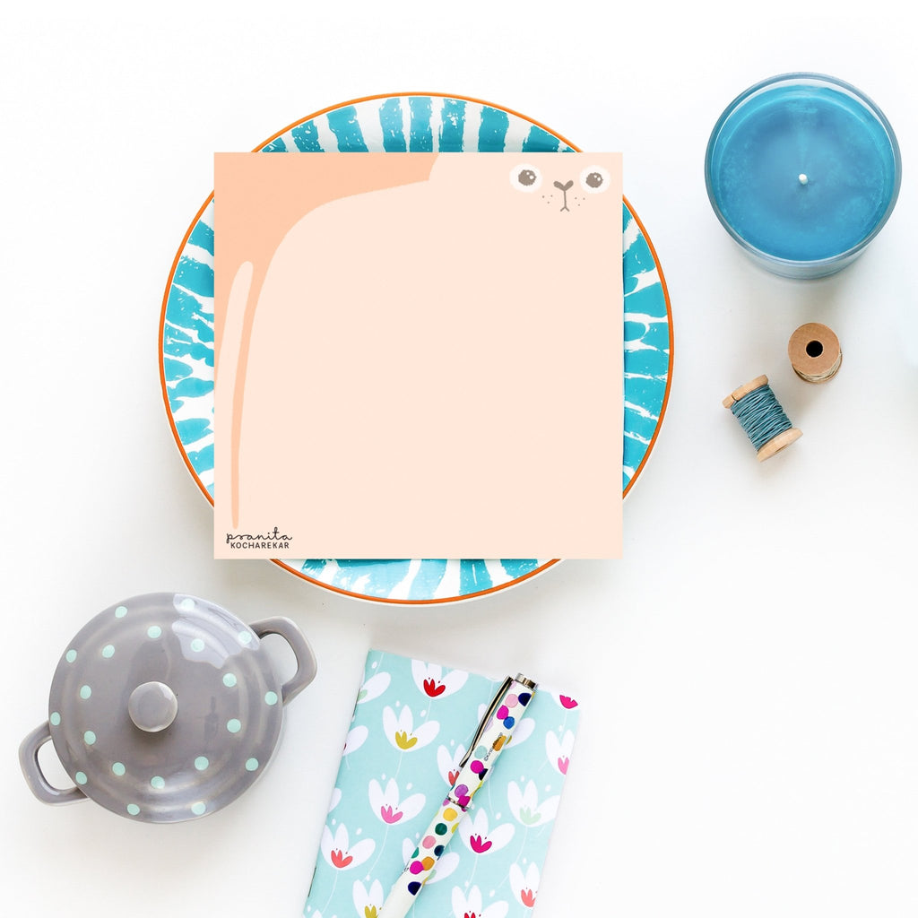 Notepad Square / Fat Cat - The Piko Shop